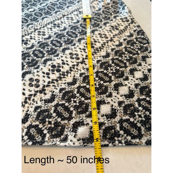 Adrienne Landau Slip Dress Maxi Black White Snakeskin Print Size‎ S Sexy Silky - Picture 10 of 13